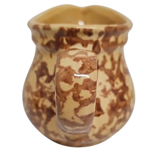 Vintage Pfaltzgraff USA Spongeware Gold Brown Creamer and Sugar Bowl w/Lid Set - Picture 6 of 14